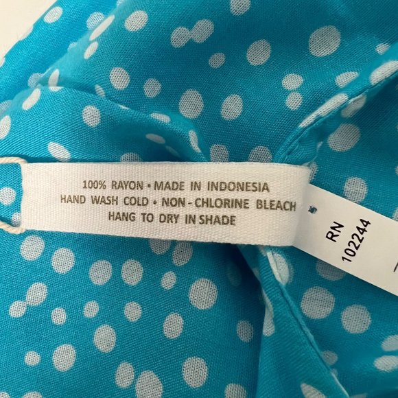 Coolchange Quinn Womens Ruffled Tunic Dress Swim Cover Aqua Blue Polka Dot sz XS - Picture 10 of 13